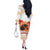 Hawaiian Volcano Lava Flow Off The Shoulder Long Sleeve Dress With Hawaiian Tapa Pattern