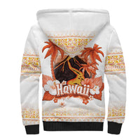 Hawaiian Volcano Lava Flow Sherpa Hoodie With Hawaiian Tapa Pattern
