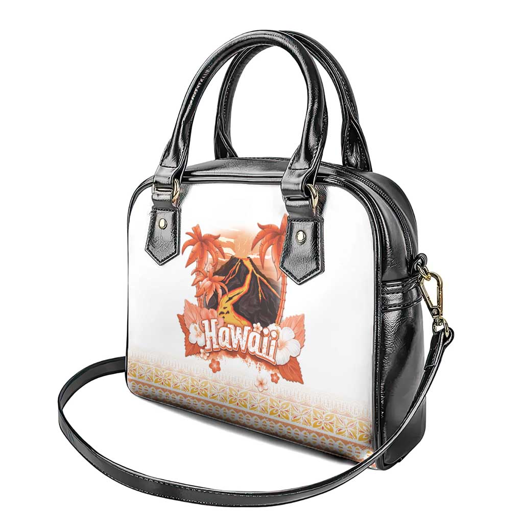 Hawaiian Volcano Lava Flow Shoulder Handbag With Hawaiian Tapa Pattern LT05 - Polynesian Pride