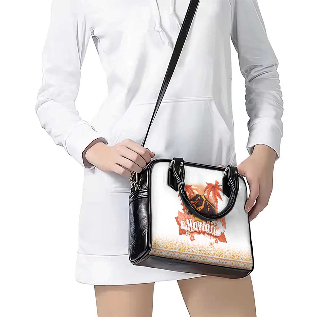 Hawaiian Volcano Lava Flow Shoulder Handbag With Hawaiian Tapa Pattern LT05 - Polynesian Pride