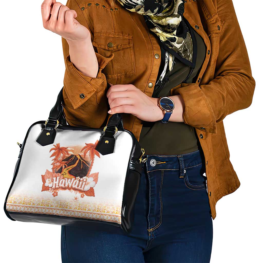 Hawaiian Volcano Lava Flow Shoulder Handbag With Hawaiian Tapa Pattern LT05 - Polynesian Pride