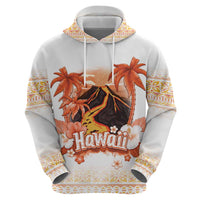 Hawaiian Volcano Lava Flow Zip Hoodie With Hawaiian Tapa Pattern