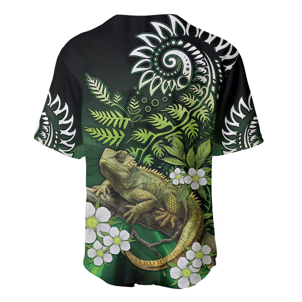 Aotearoa New Zealand Tuatara Baseball Jersey Maori Koru Art LT05 - Polynesian Pride