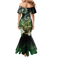 Aotearoa New Zealand Tuatara Family Matching Mermaid Dress and Hawaiian Shirt Maori Koru Art LT05 - Polynesian Pride