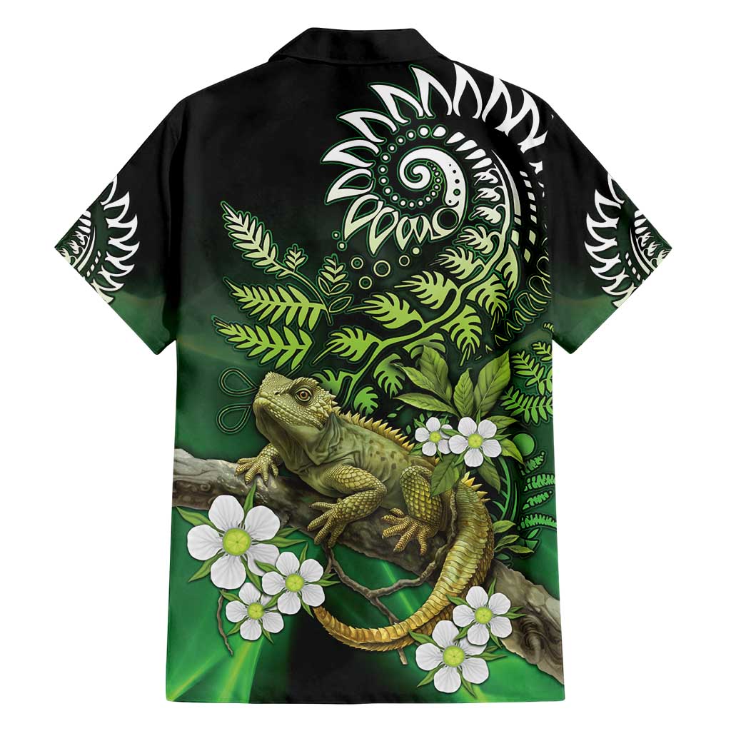 Aotearoa New Zealand Tuatara Family Matching Off Shoulder Maxi Dress and Hawaiian Shirt Maori Koru Art LT05 - Polynesian Pride