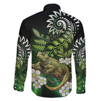 Aotearoa New Zealand Tuatara Family Matching Puletasi and Hawaiian Shirt Maori Koru Art LT05 - Polynesian Pride