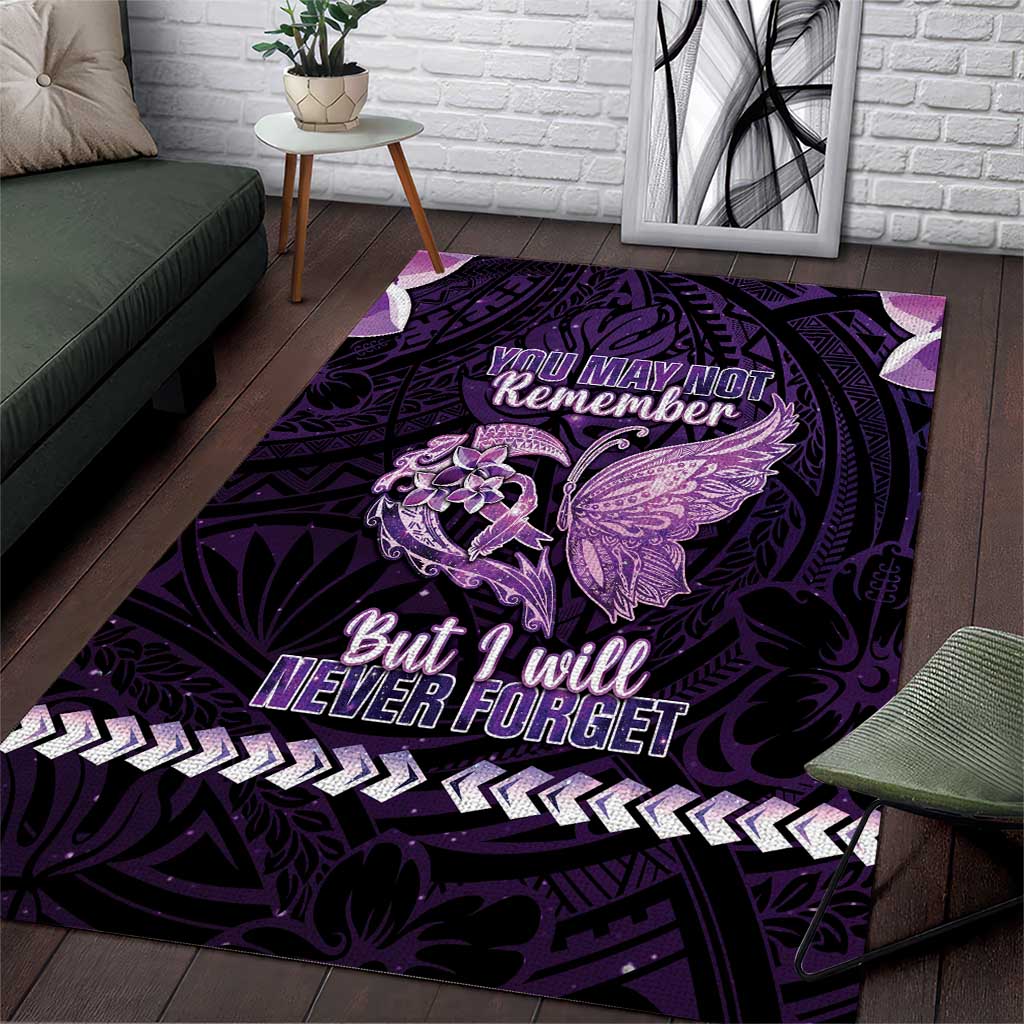 Alzheimer's Awareness Area Rug You May Not Remember But I Will Never Forget