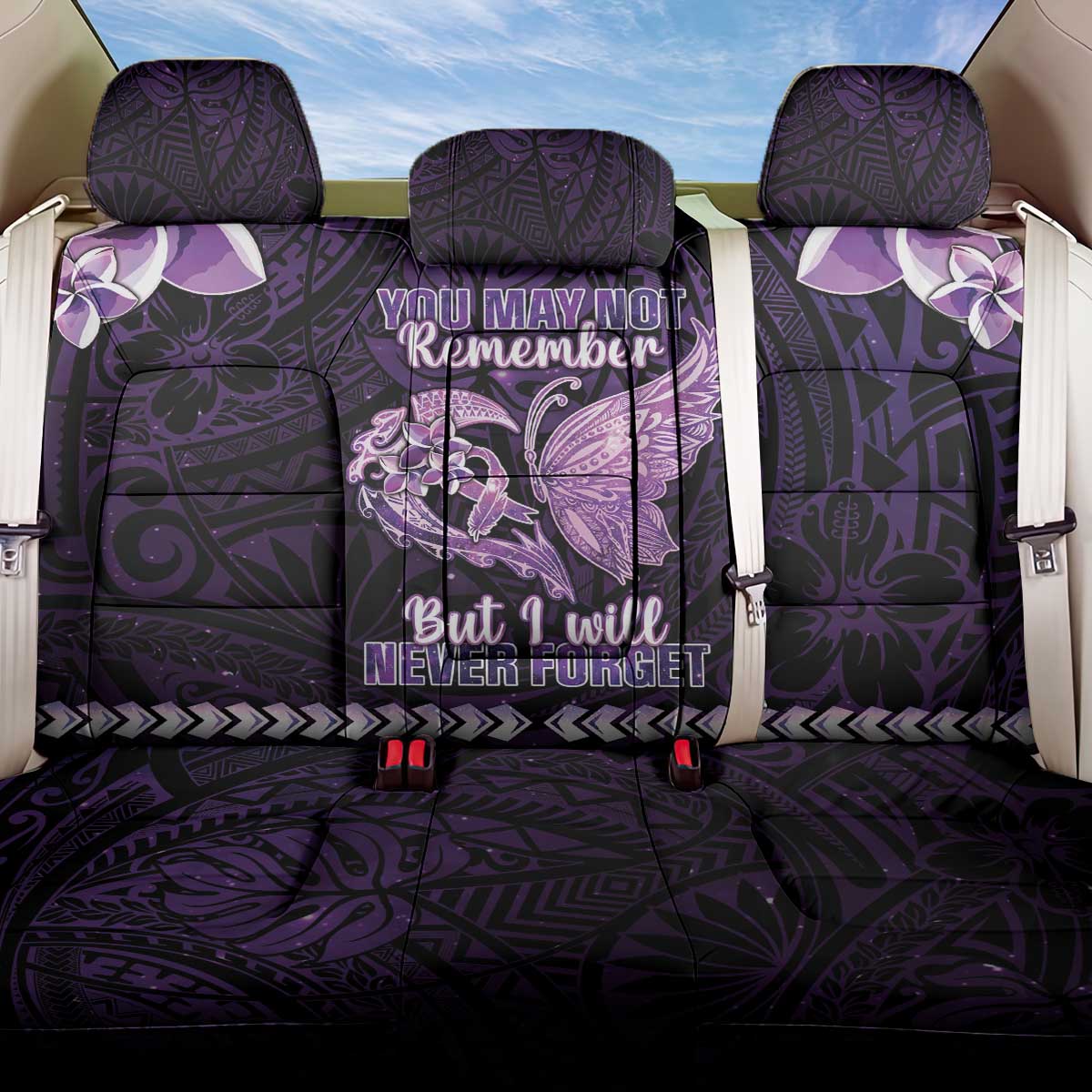 Alzheimer's Awareness Back Car Seat Cover You May Not Remember But I Will Never Forget