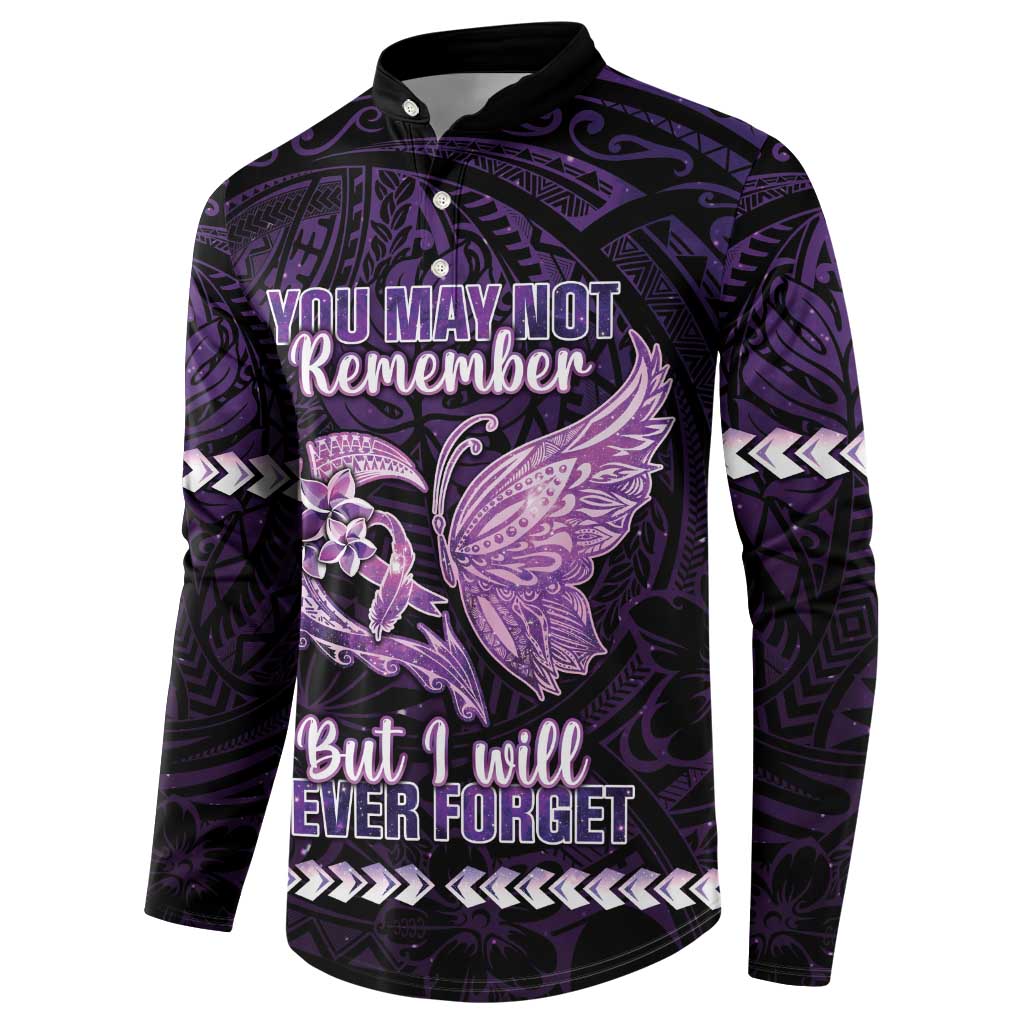 Personalised Alzheimer's Awareness Button Sweatshirt You May Not Remember But I Will Never Forget
