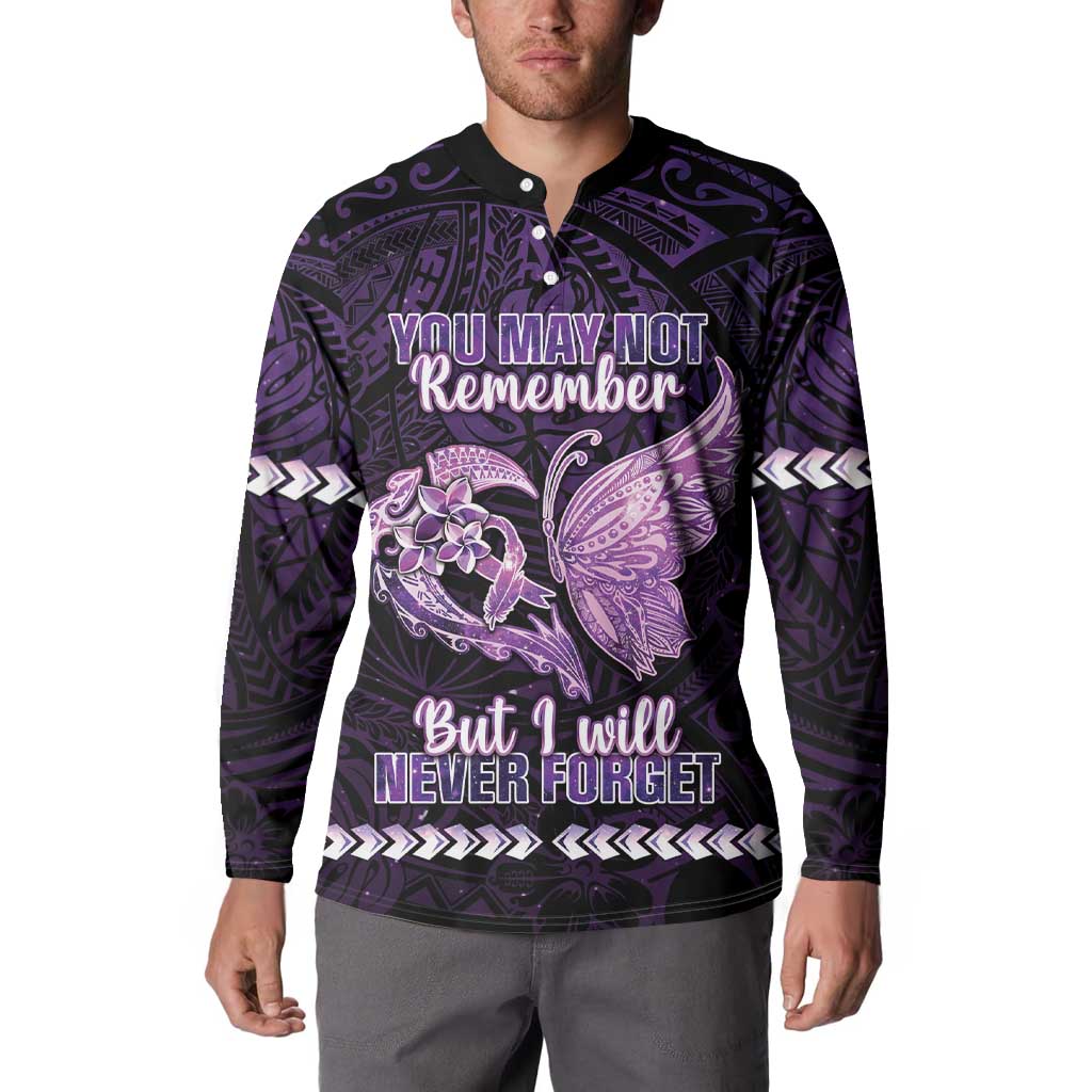 Personalised Alzheimer's Awareness Button Sweatshirt You May Not Remember But I Will Never Forget