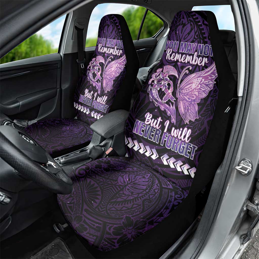 Alzheimer's Awareness Car Seat Cover You May Not Remember But I Will Never Forget