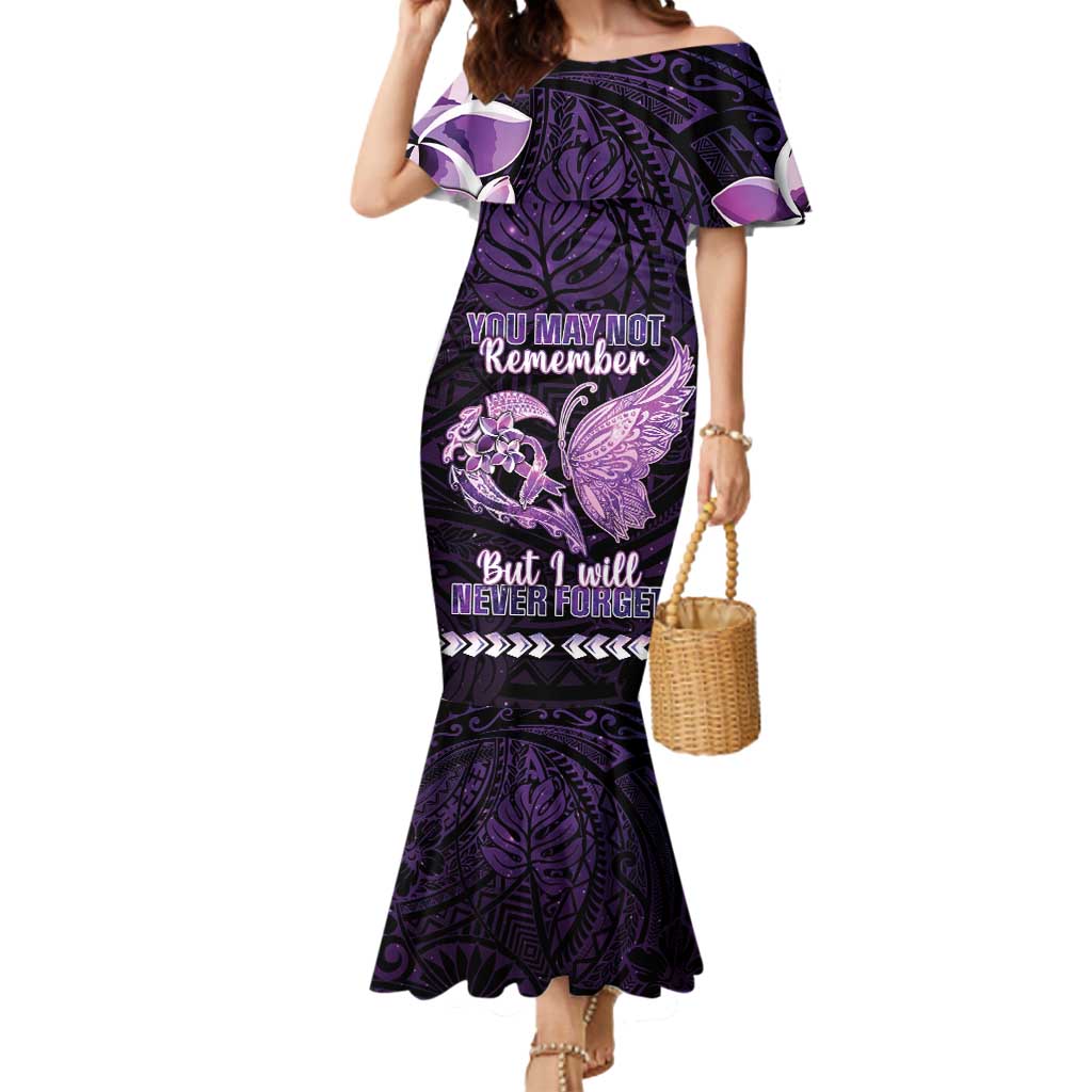 Personalised Alzheimer's Awareness Mermaid Dress You May Not Remember But I Will Never Forget