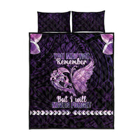 Alzheimer's Awareness Quilt Bed Set You May Not Remember But I Will Never Forget