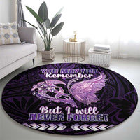 Alzheimer's Awareness Round Carpet You May Not Remember But I Will Never Forget