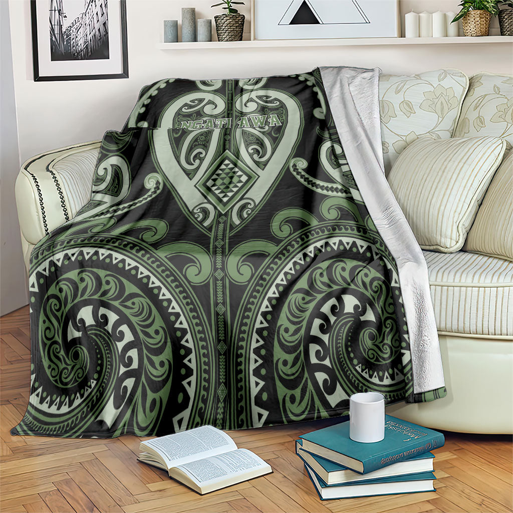 Aotearoa Ngati Awa Blanket Maori Tribal Pattern LT05 Green - Polynesian Pride