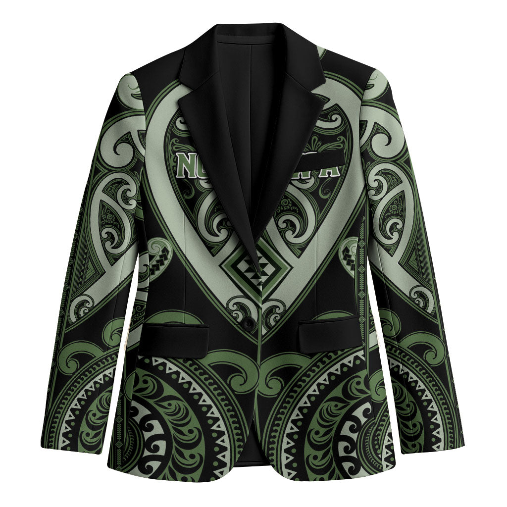 Custom Aotearoa Ngati Awa Blazer Maori Tribal Pattern LT05 Unisex Green - Polynesian Pride