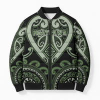 Custom Aotearoa Ngati Awa Bomber Puffer Jacket Maori Tribal Pattern LT05 Unisex Green - Polynesian Pride