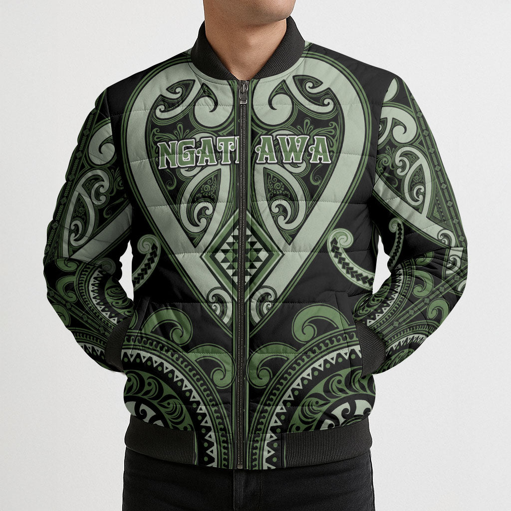 Custom Aotearoa Ngati Awa Bomber Puffer Jacket Maori Tribal Pattern LT05 - Polynesian Pride