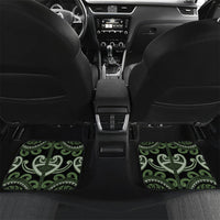 Custom Aotearoa Ngati Awa Car Mats Maori Tribal Pattern LT05 Set 2pcs - Back Green - Polynesian Pride