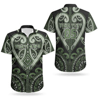 Custom Aotearoa Ngati Awa Couples Matching Off Shoulder Short Dress and Hawaiian Shirt Maori Tribal Pattern LT05 - Polynesian Pride