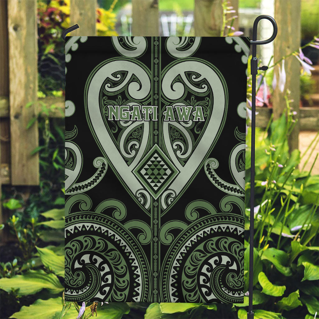 Aotearoa Ngati Awa Garden Flag Maori Tribal Pattern LT05 Garden Flag Green - Polynesian Pride