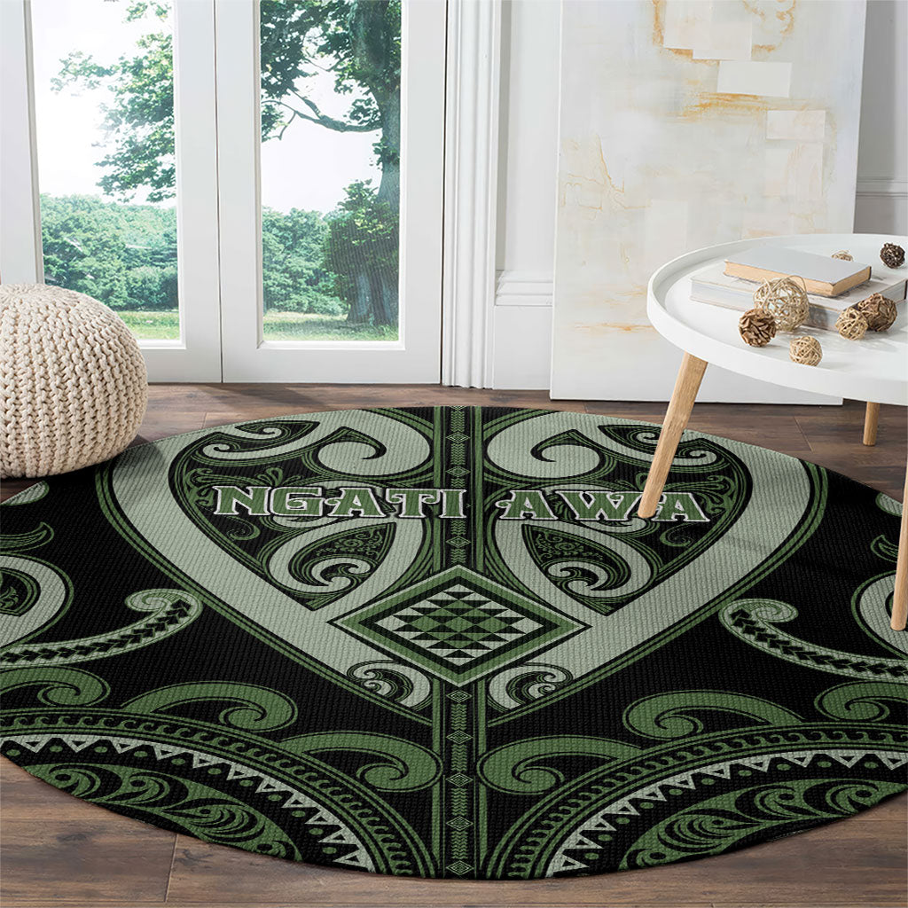 Aotearoa Ngati Awa Round Carpet Maori Tribal Pattern LT05 - Polynesian Pride