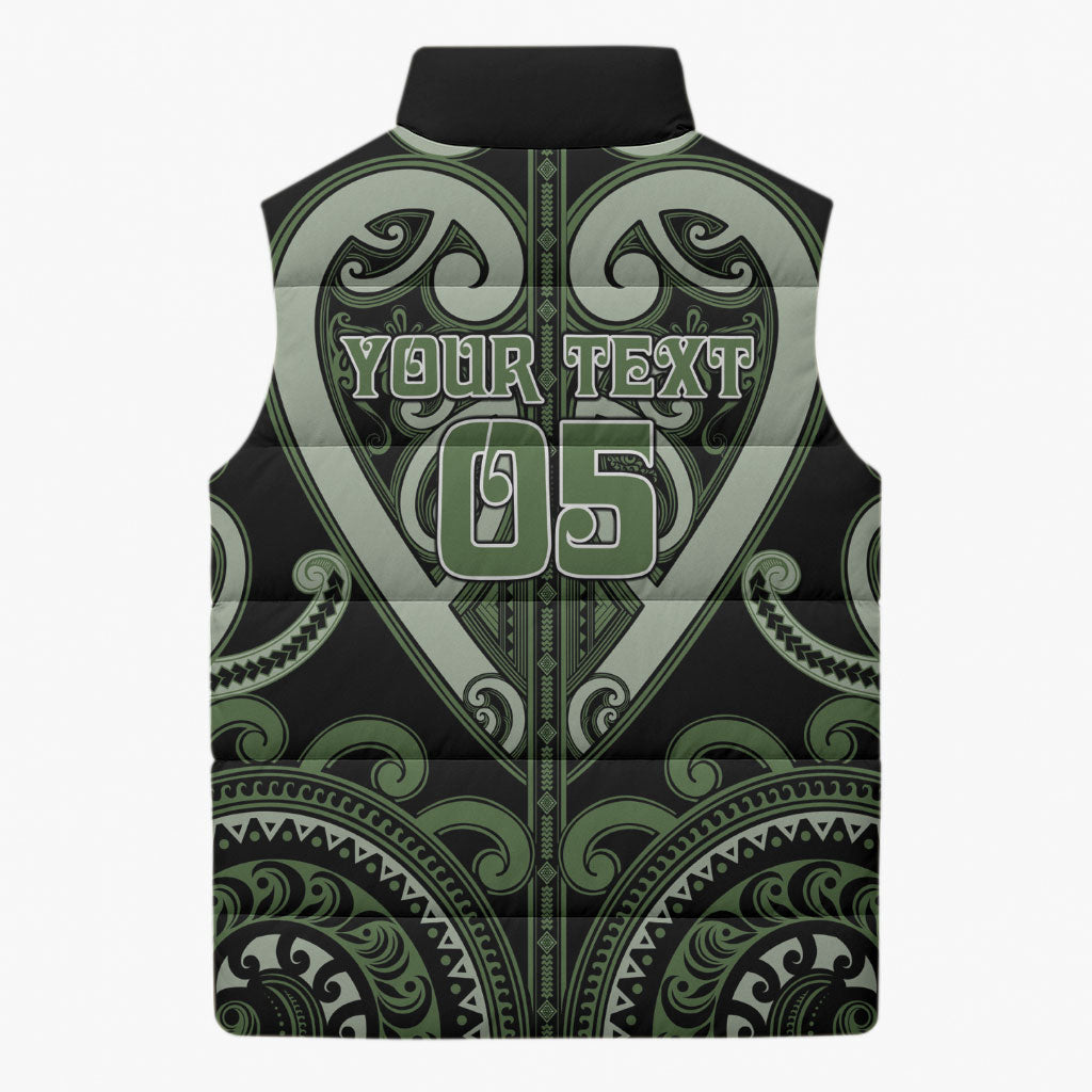 Custom Aotearoa Ngati Awa Sleeveless Puffer Jacket Maori Tribal Pattern LT05 - Polynesian Pride