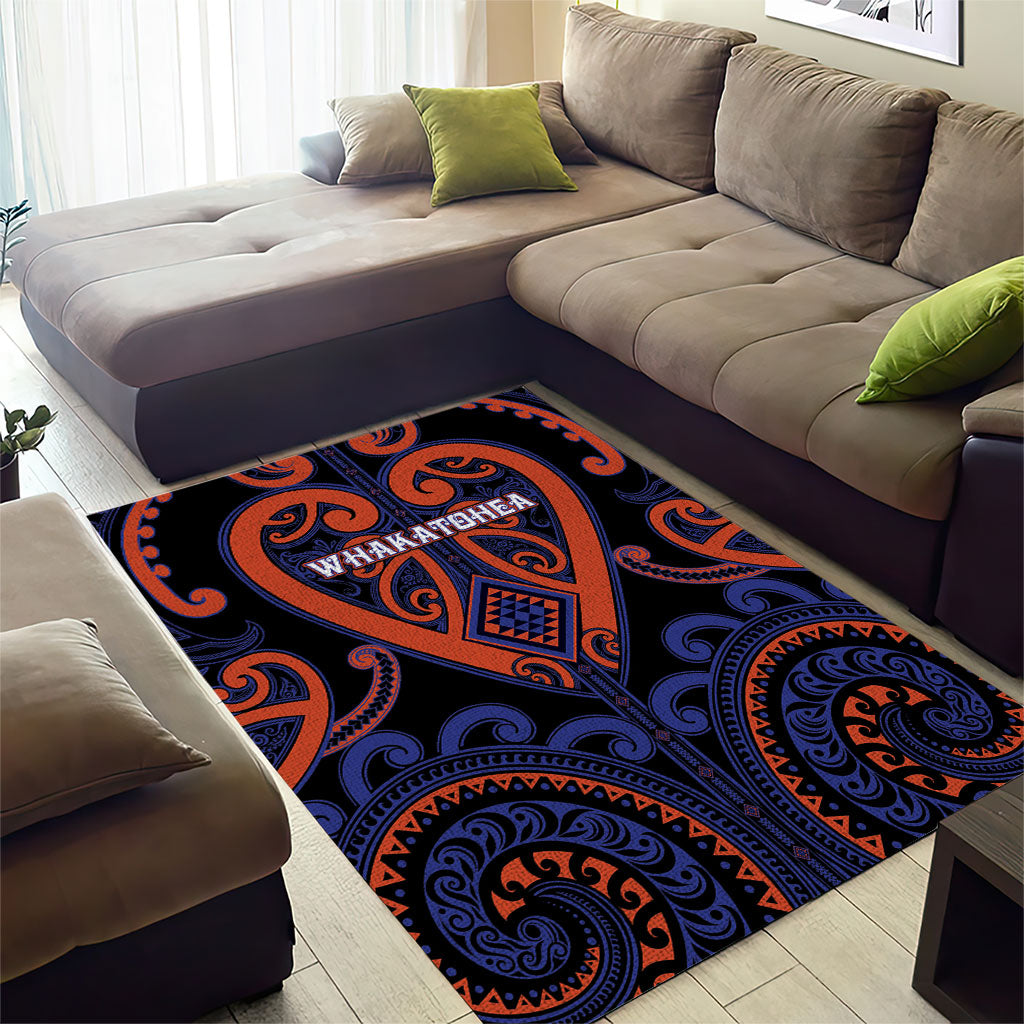 Aotearoa Whakatohea Area Rug Maori Tribal Pattern LT05 - Polynesian Pride