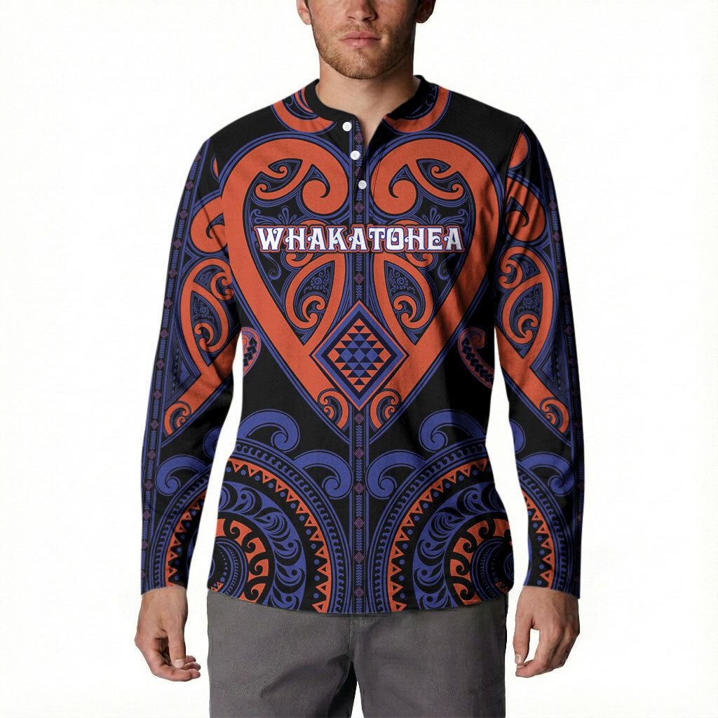 Custom Aotearoa Whakatohea Button Sweatshirt Maori Tribal Pattern LT05 - Polynesian Pride