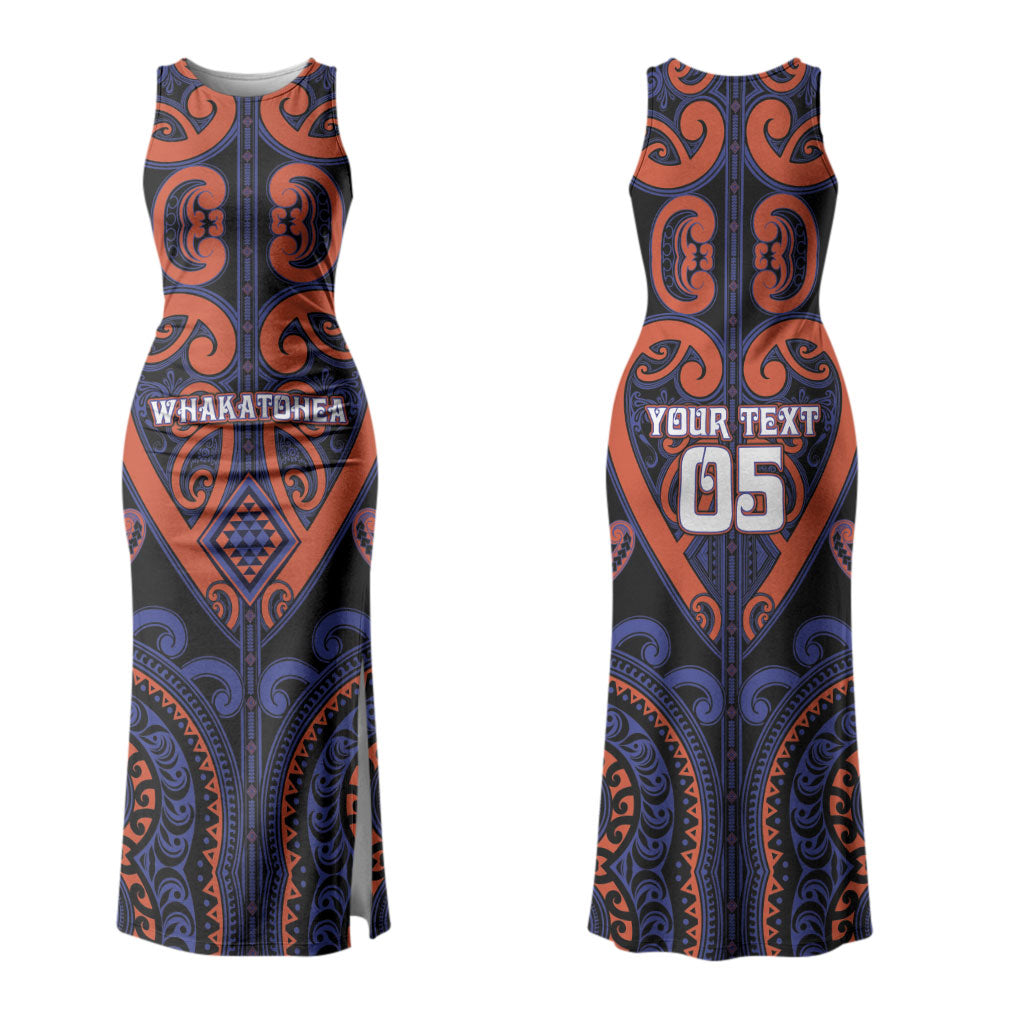Custom Aotearoa Whakatohea Couples Matching Tank Maxi Dress and Long Sleeve Button Shirt Maori Tribal Pattern LT05 - Polynesian Pride