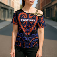 Custom Aotearoa Whakatohea Cross Shoulder Shirt Maori Tribal Pattern LT05 - Polynesian Pride