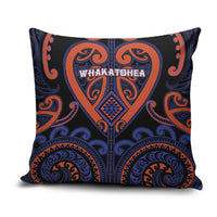 Aotearoa Whakatohea Pillow Cover Maori Tribal Pattern LT05 Navy - Polynesian Pride