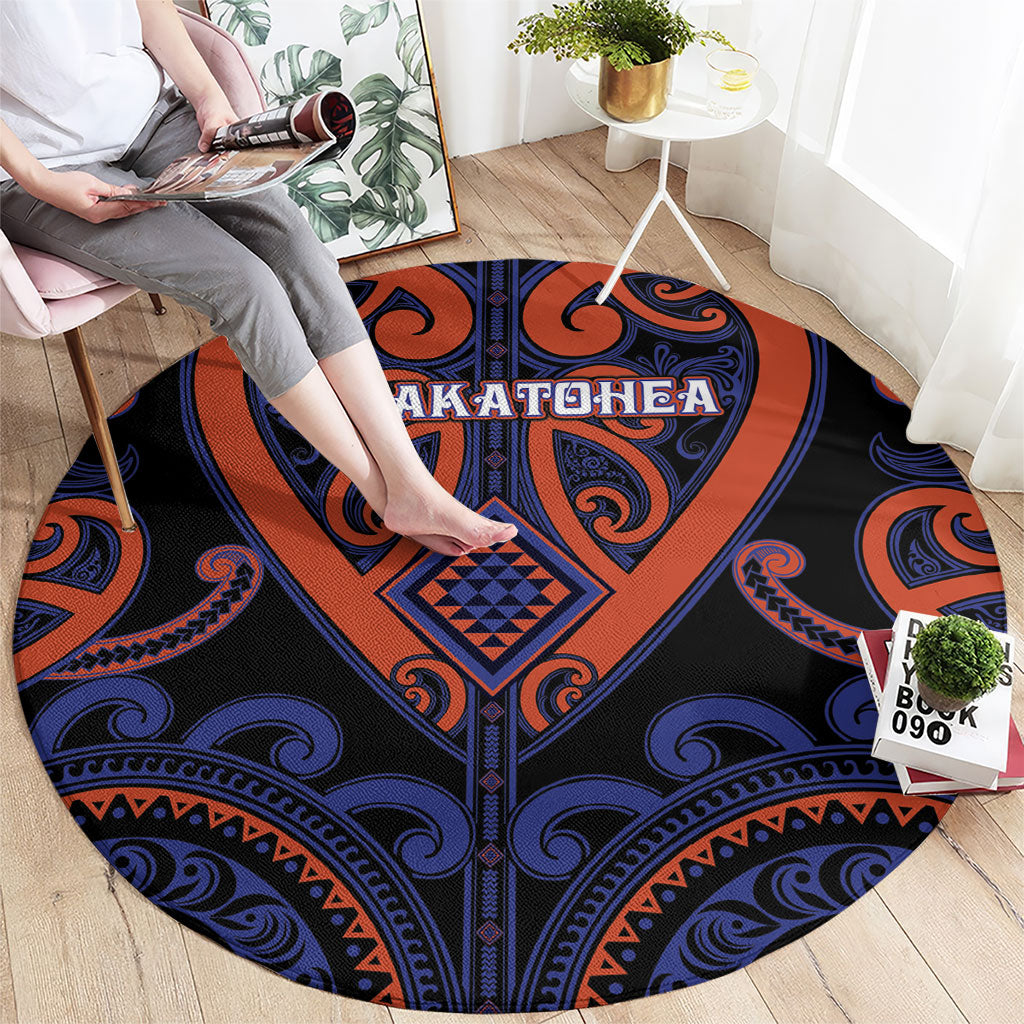 Aotearoa Whakatohea Round Carpet Maori Tribal Pattern LT05 - Polynesian Pride