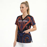 Custom Aotearoa Whakatohea Scrub Top Maori Tribal Pattern LT05 - Polynesian Pride