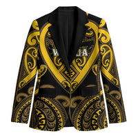 Custom Aotearoa Ngati Whatua Blazer Maori Tribal Pattern LT05 Unisex Yellow - Polynesian Pride