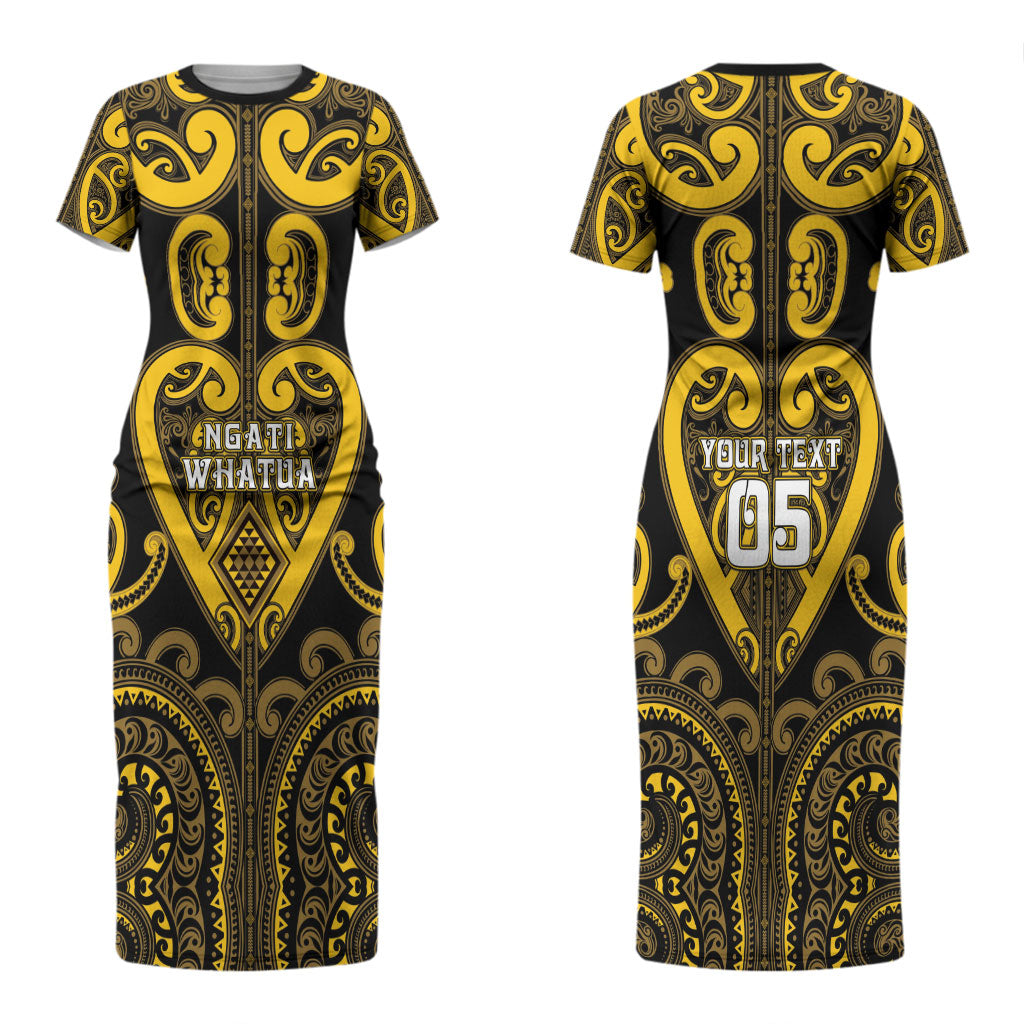 Custom Aotearoa Ngati Whatua Couples Matching Short Sleeve Bodycon Dress and Long Sleeve Button Shirt Maori Tribal Pattern LT05 - Polynesian Pride
