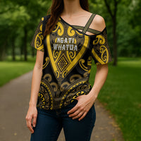 Custom Aotearoa Ngati Whatua Cross Shoulder Shirt Maori Tribal Pattern LT05 - Polynesian Pride