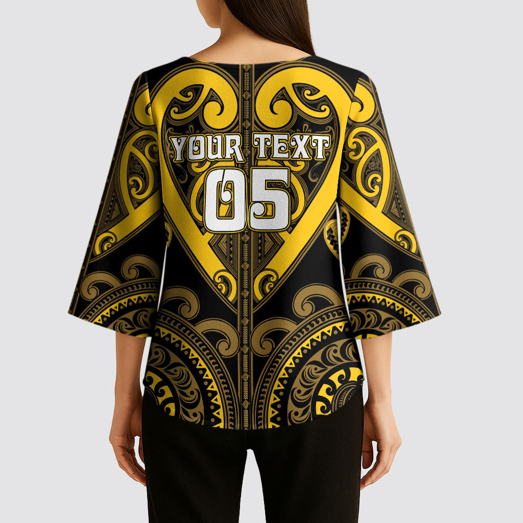 Custom Aotearoa Ngati Whatua Kimono Sleeve Blouse Maori Tribal Pattern LT05 - Polynesian Pride