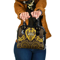 Aotearoa Ngati Whatua Shoulder Handbag Maori Tribal Pattern LT05 One Size Yellow - Polynesian Pride