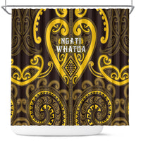 Aotearoa Ngati Whatua Shower Curtain Maori Tribal Pattern LT05 Yellow - Polynesian Pride
