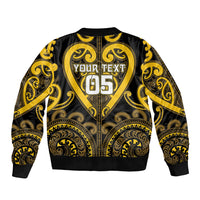 Custom Aotearoa Ngati Whatua Sleeve Zip Bomber Jacket Maori Tribal Pattern LT05 - Polynesian Pride