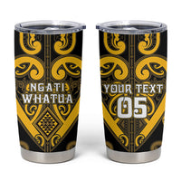 Custom Aotearoa Ngati Whatua Tumbler Cup Maori Tribal Pattern LT05 Yellow - Polynesian Pride