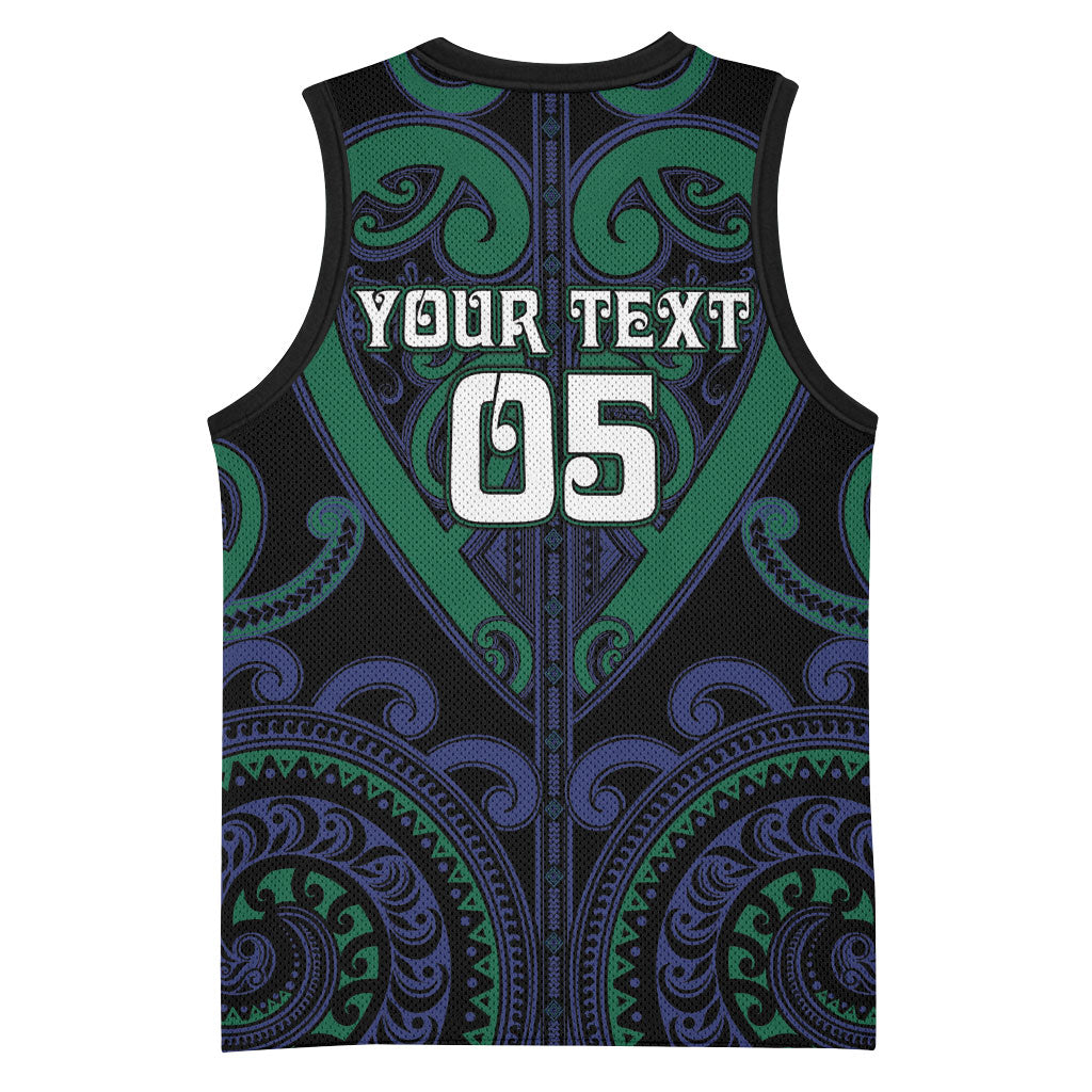 Custom Aotearoa Ngati Pikiao Basketball Jersey Maori Tribal Pattern LT05 - Polynesian Pride