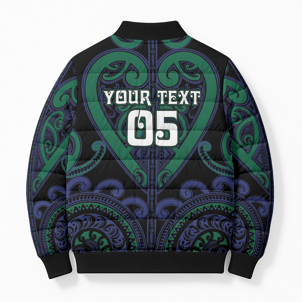 Custom Aotearoa Ngati Pikiao Bomber Puffer Jacket Maori Tribal Pattern LT05 - Polynesian Pride