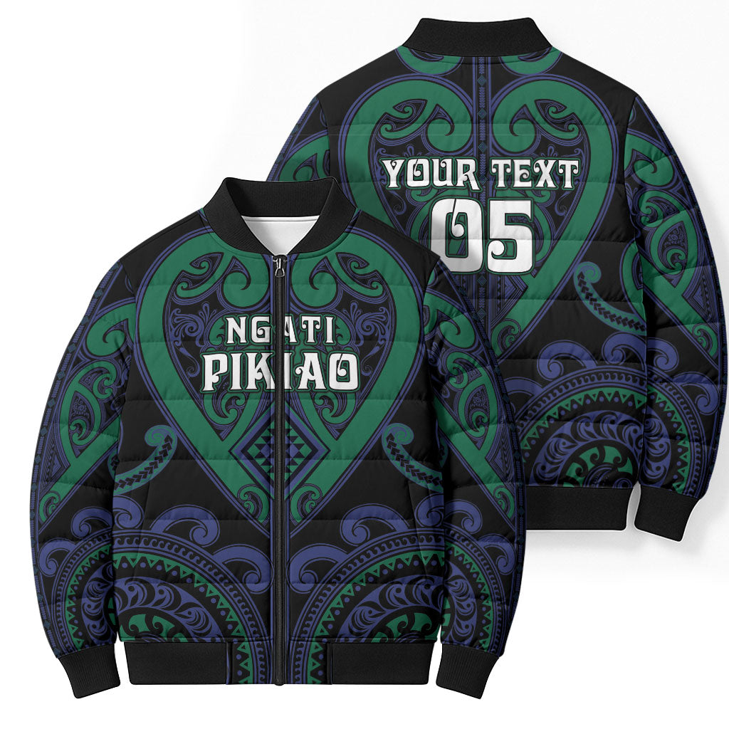 Custom Aotearoa Ngati Pikiao Bomber Puffer Jacket Maori Tribal Pattern LT05 - Polynesian Pride