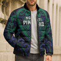 Custom Aotearoa Ngati Pikiao Bomber Puffer Jacket Maori Tribal Pattern LT05 - Polynesian Pride