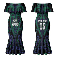 Custom Aotearoa Ngati Pikiao Couples Matching Mermaid Dress and Long Sleeve Button Shirt Maori Tribal Pattern LT05 - Polynesian Pride