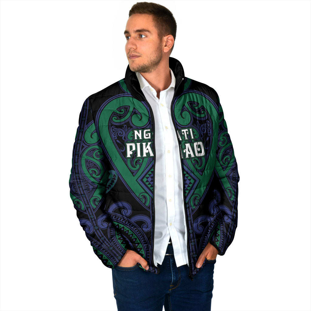Custom Aotearoa Ngati Pikiao Padded Jacket Maori Tribal Pattern LT05 - Polynesian Pride