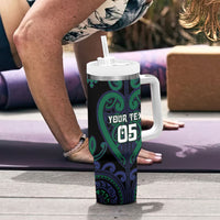 Custom Aotearoa Ngati Pikiao Tumbler With Handle Maori Tribal Pattern LT05 - Polynesian Pride