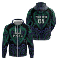 Custom Aotearoa Ngati Pikiao Zip Hoodie Maori Tribal Pattern LT05 - Polynesian Pride